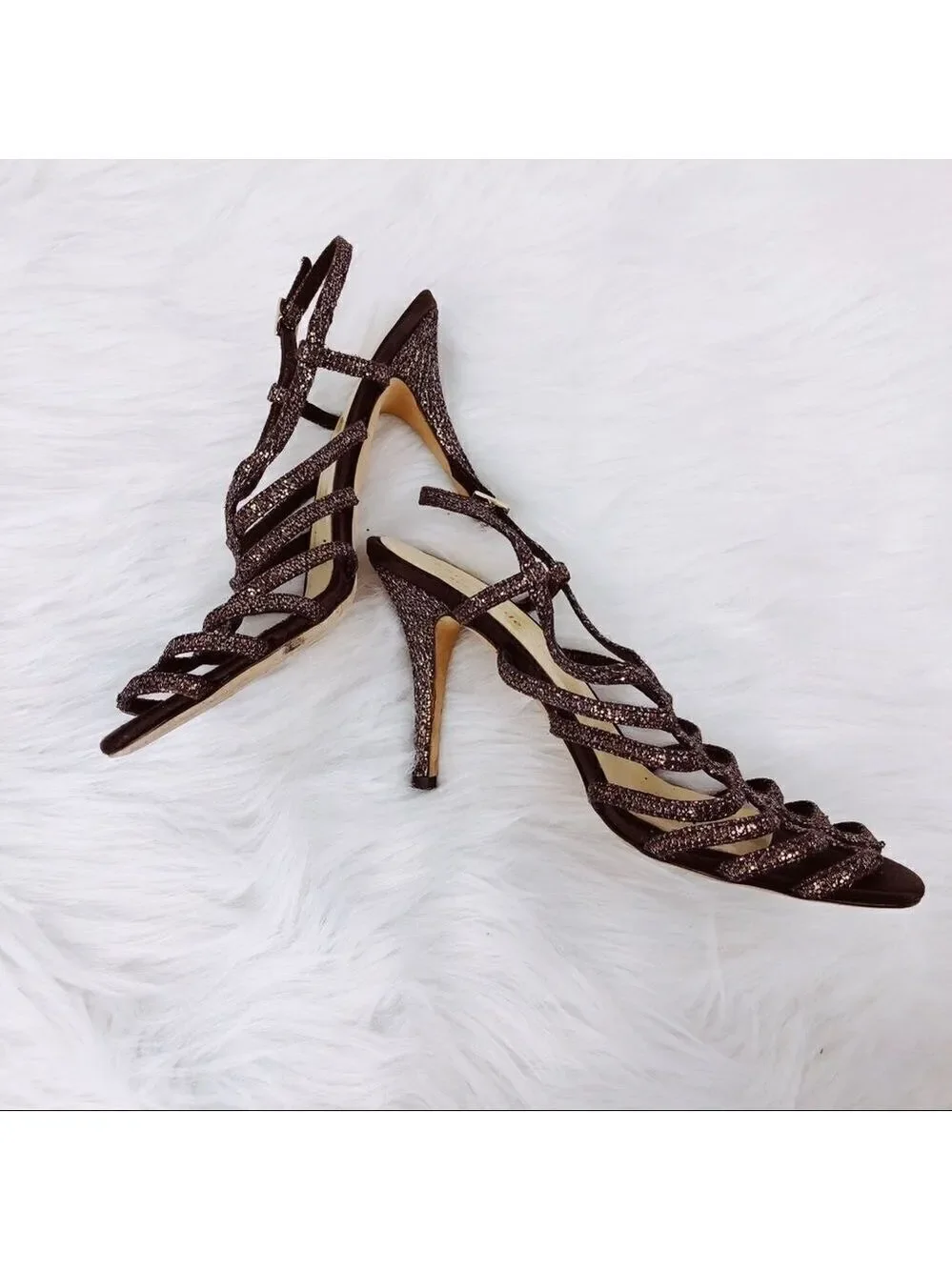 Kate Spade Caryl Glitter Cage Slingback Sandals